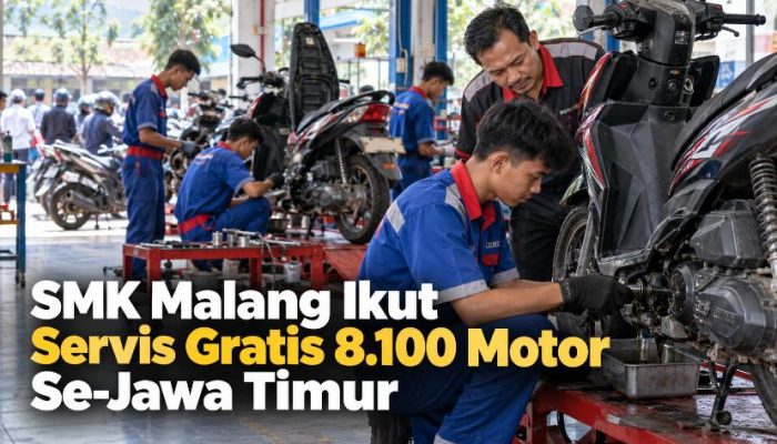 SMK Malang Ikut Servis Gratis 8.100 Motor Se-Jawa Timur